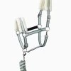 Horze Striped Halter With Faux Fur & Matching Lead