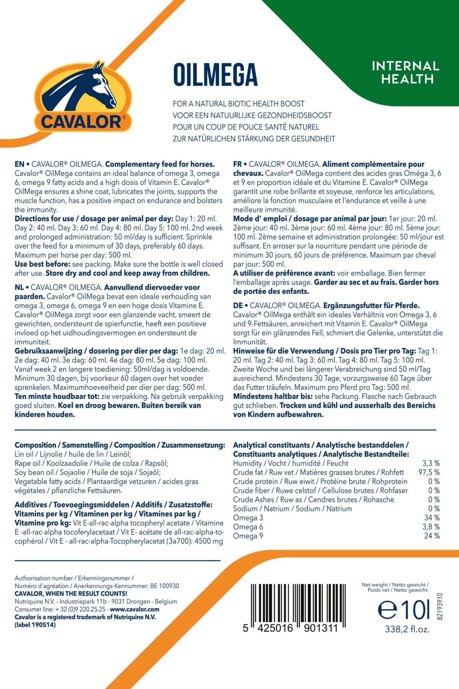 Cavalor Oilmega, 10l - Image 2