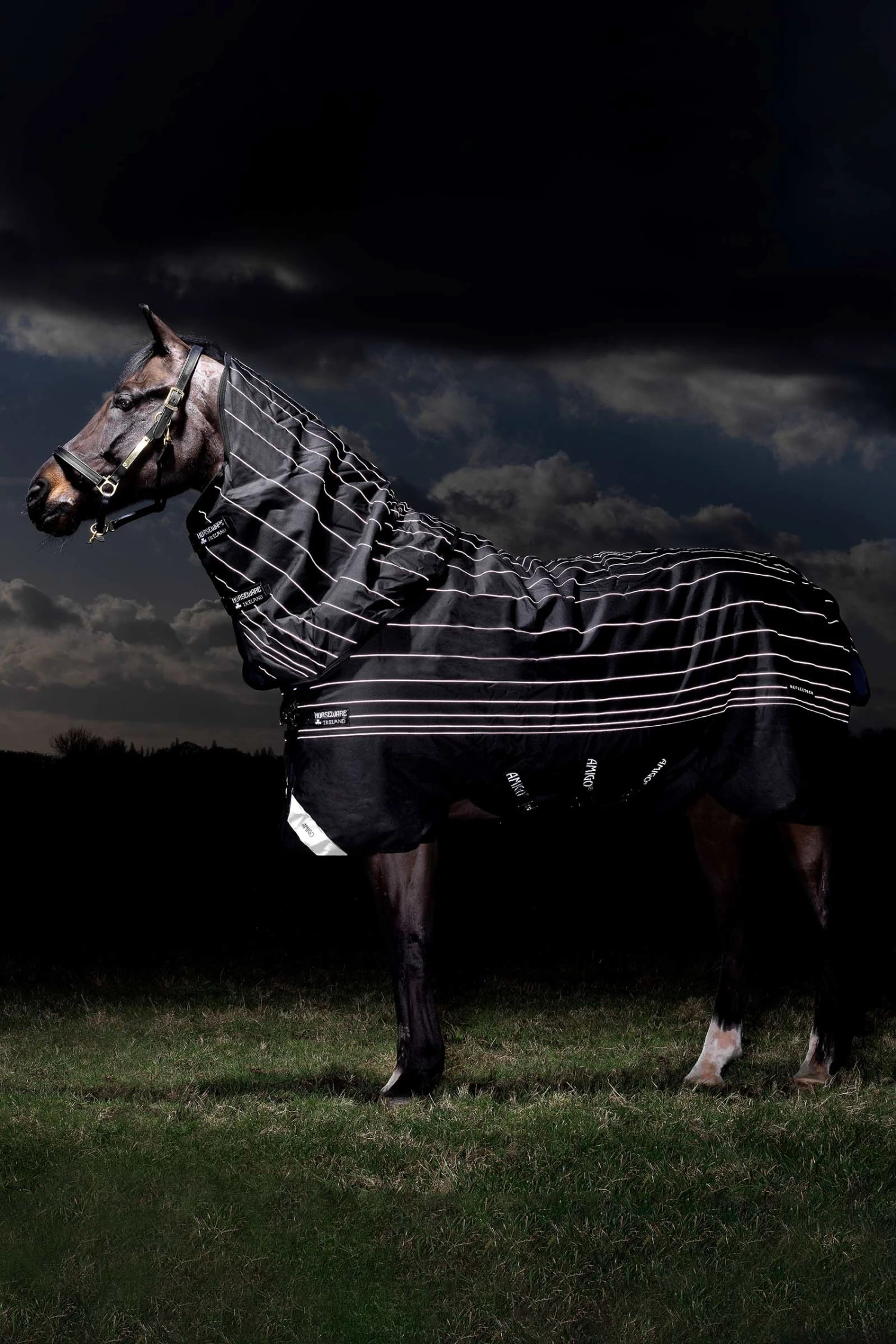 Horseware Amigo Bravo 12 Reflective Plus Turnout Rug With Detachable Neck, 250g - Image 2